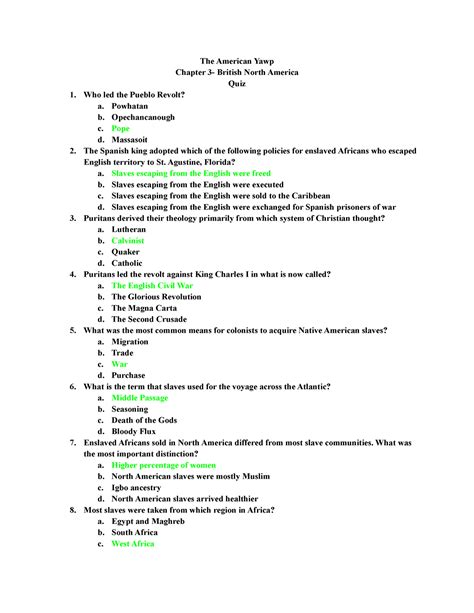 Articles of Condfederation. . American yawp chapter 3 quiz answers